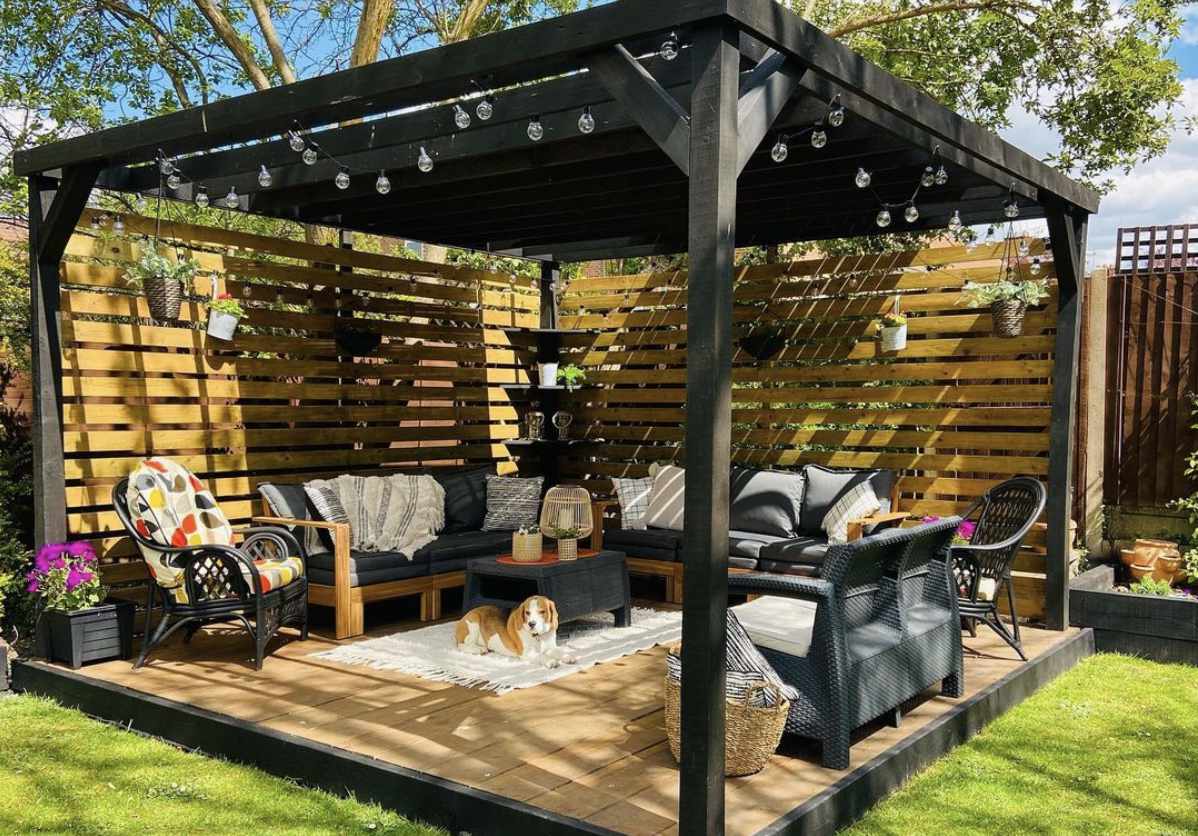 überdachte Pergola - Ideen für Schatten