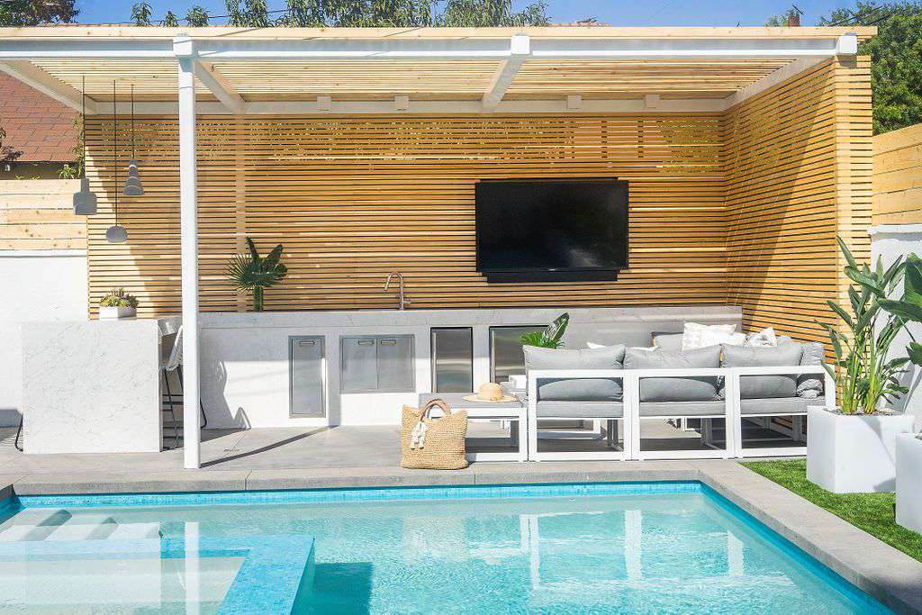 Pool Terrasse Cabana Schatten Ideen