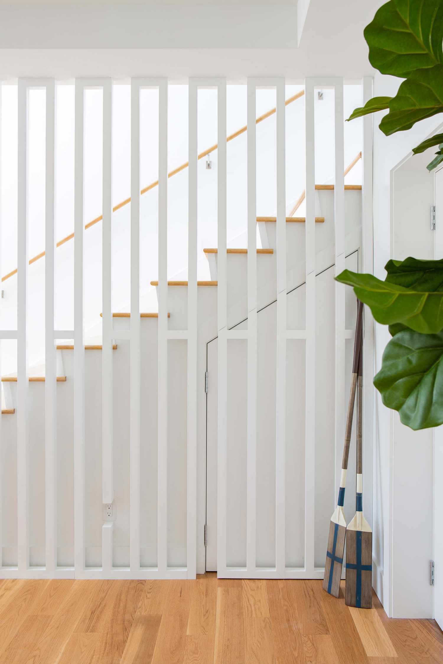 wood slat stair railing ideas