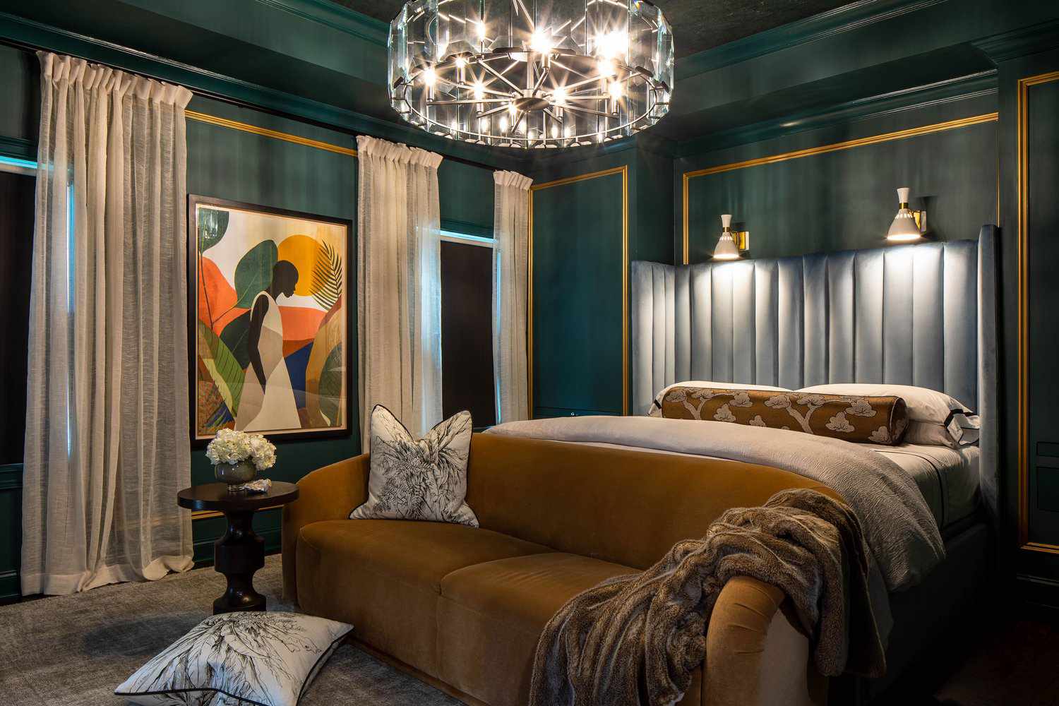 maximalist Art Deco bedroom ideas