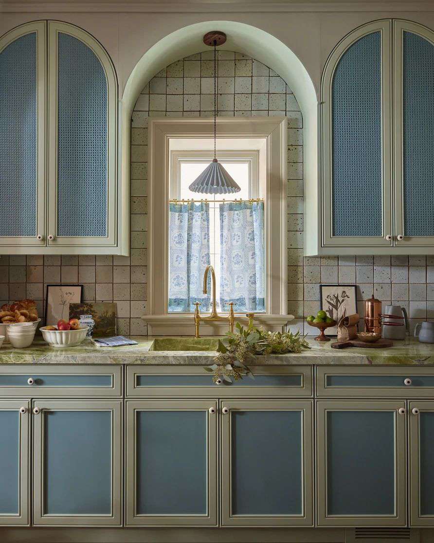 antique blue farmhouse kitchen cabinets