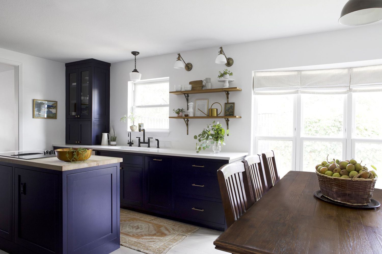 purple blue farmhouse kitchen cabinets