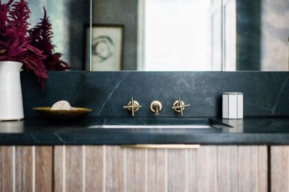 1735118996 50 Dark Bathroom Ideas for a Moody Makeover