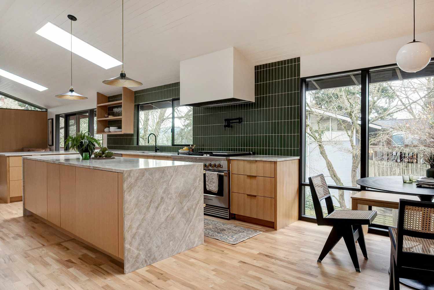 vaulted ceiling kitchen skylights