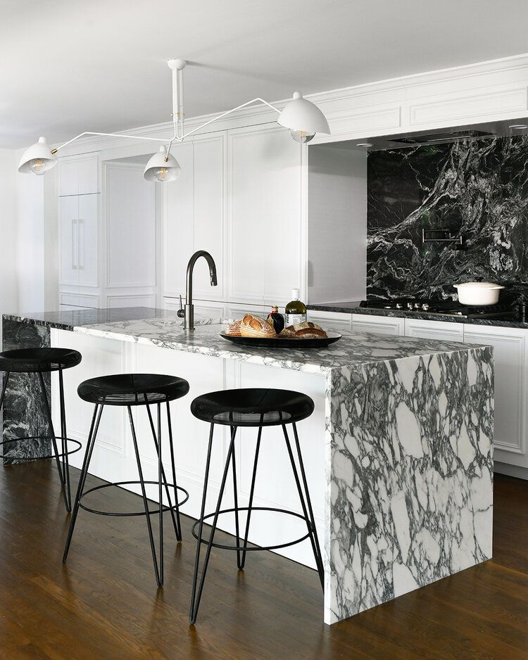 black and white marble kitchen countertops