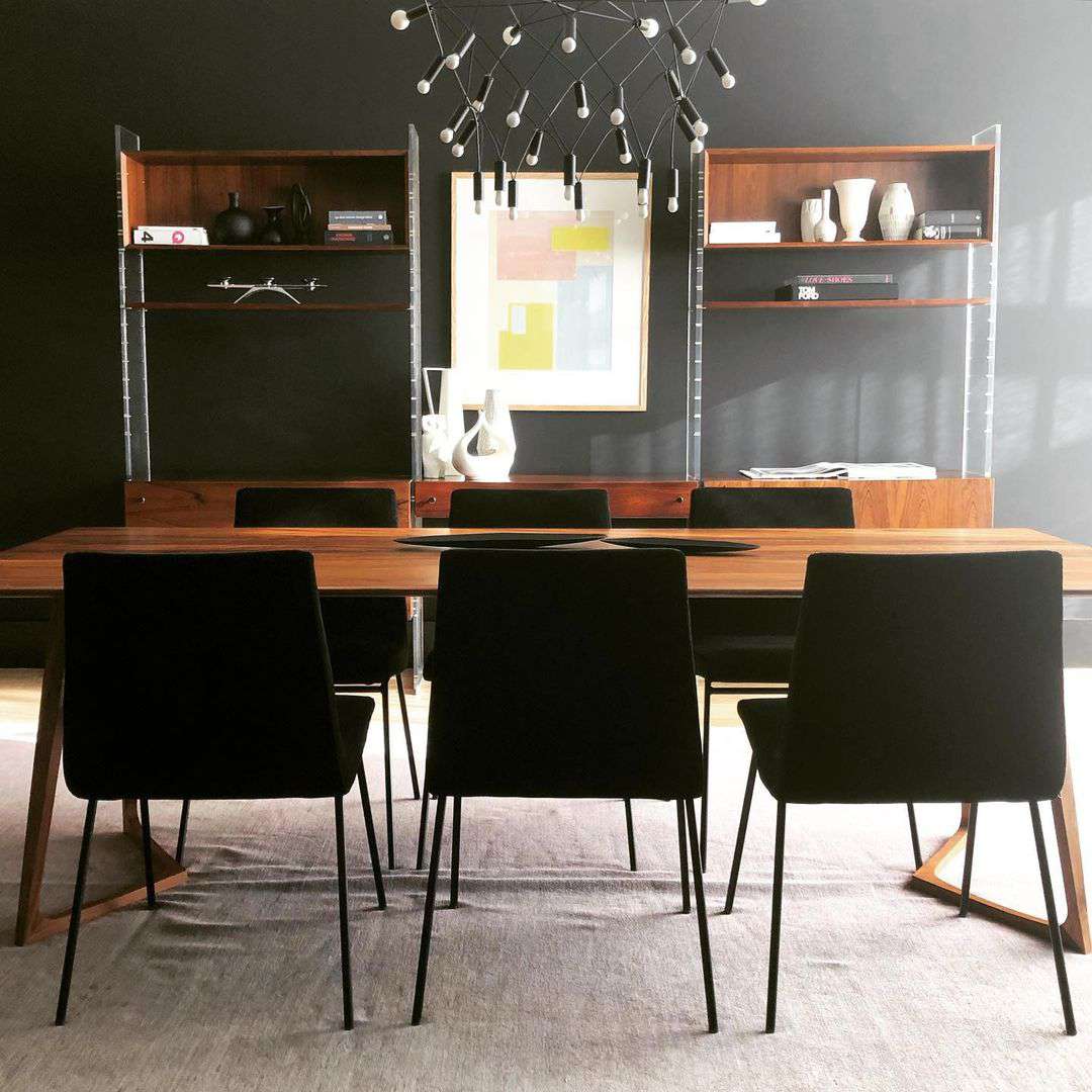 Modern black dining room