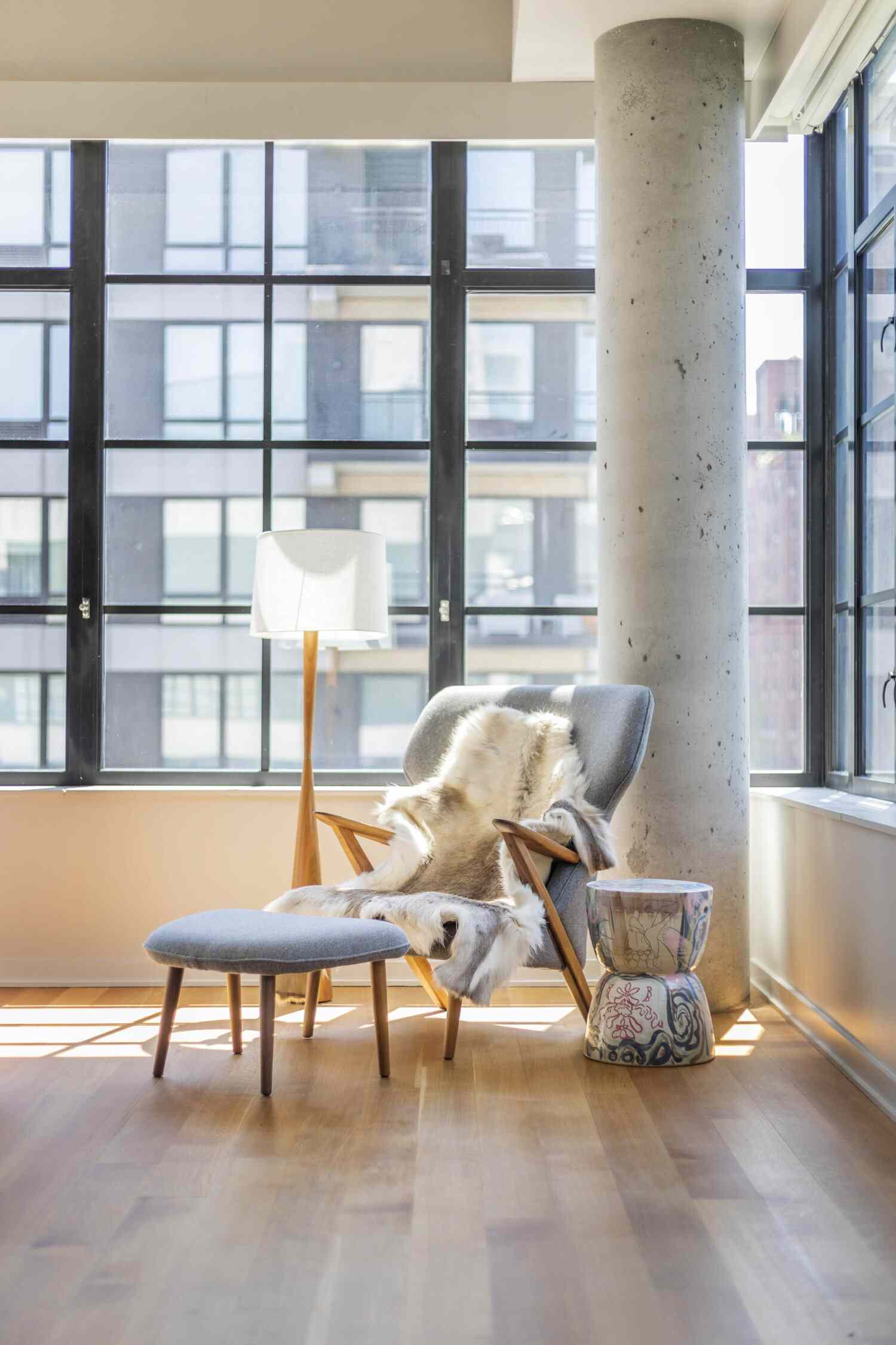 industrial style loft living room