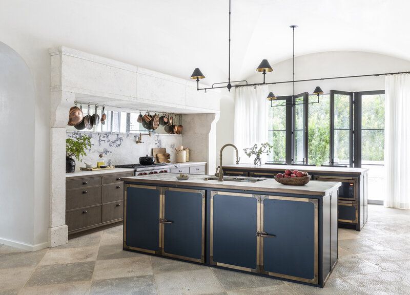 dark blue farmhouse kitchen cabinets