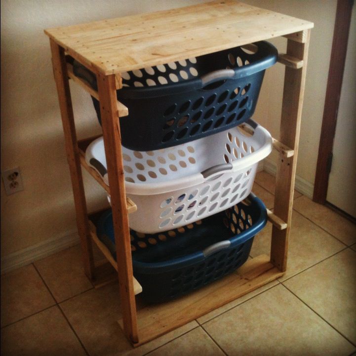 Picture of a pallet laundry basket dresser