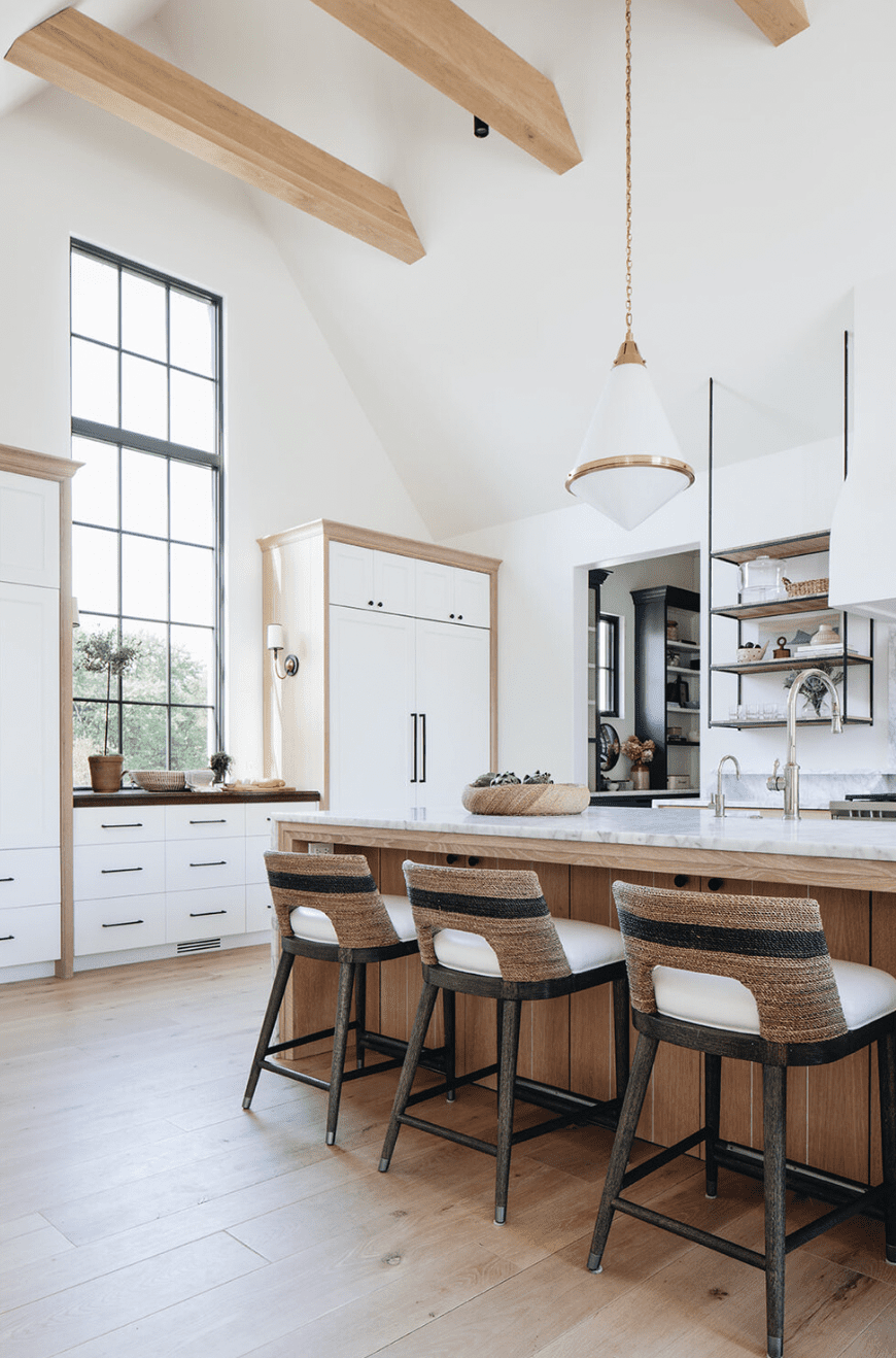 Kitchen with vaulted ceiling