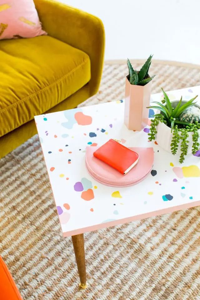 Ein Faux Terrazzo DIY Couchtisch