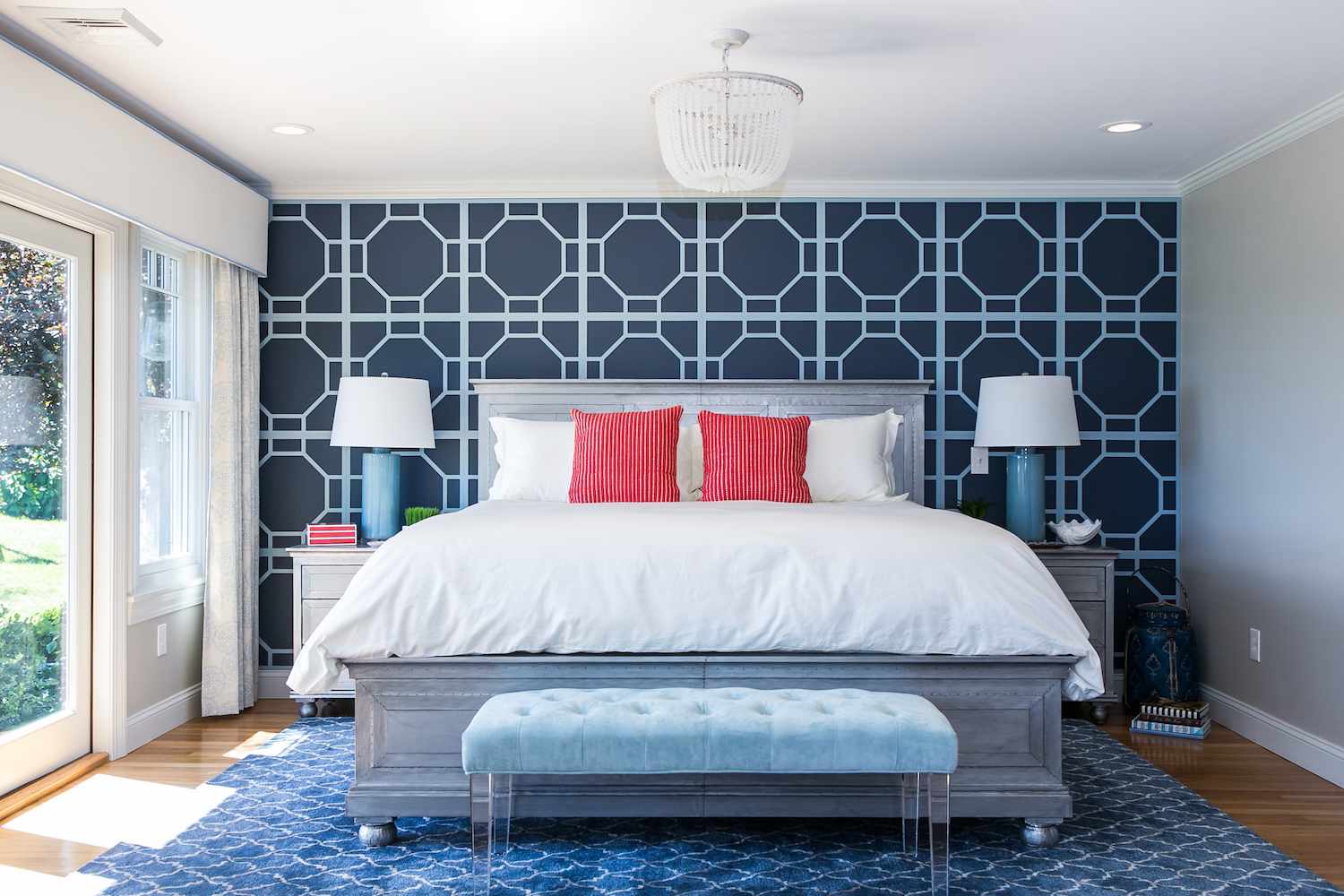 maximalist bedroom wallpaper accent