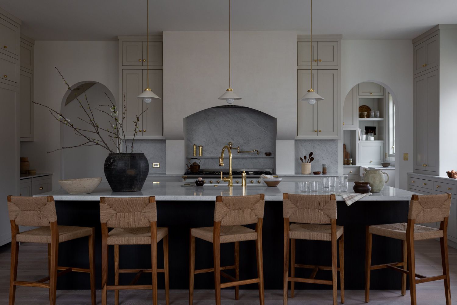 transitional light gray kitchen