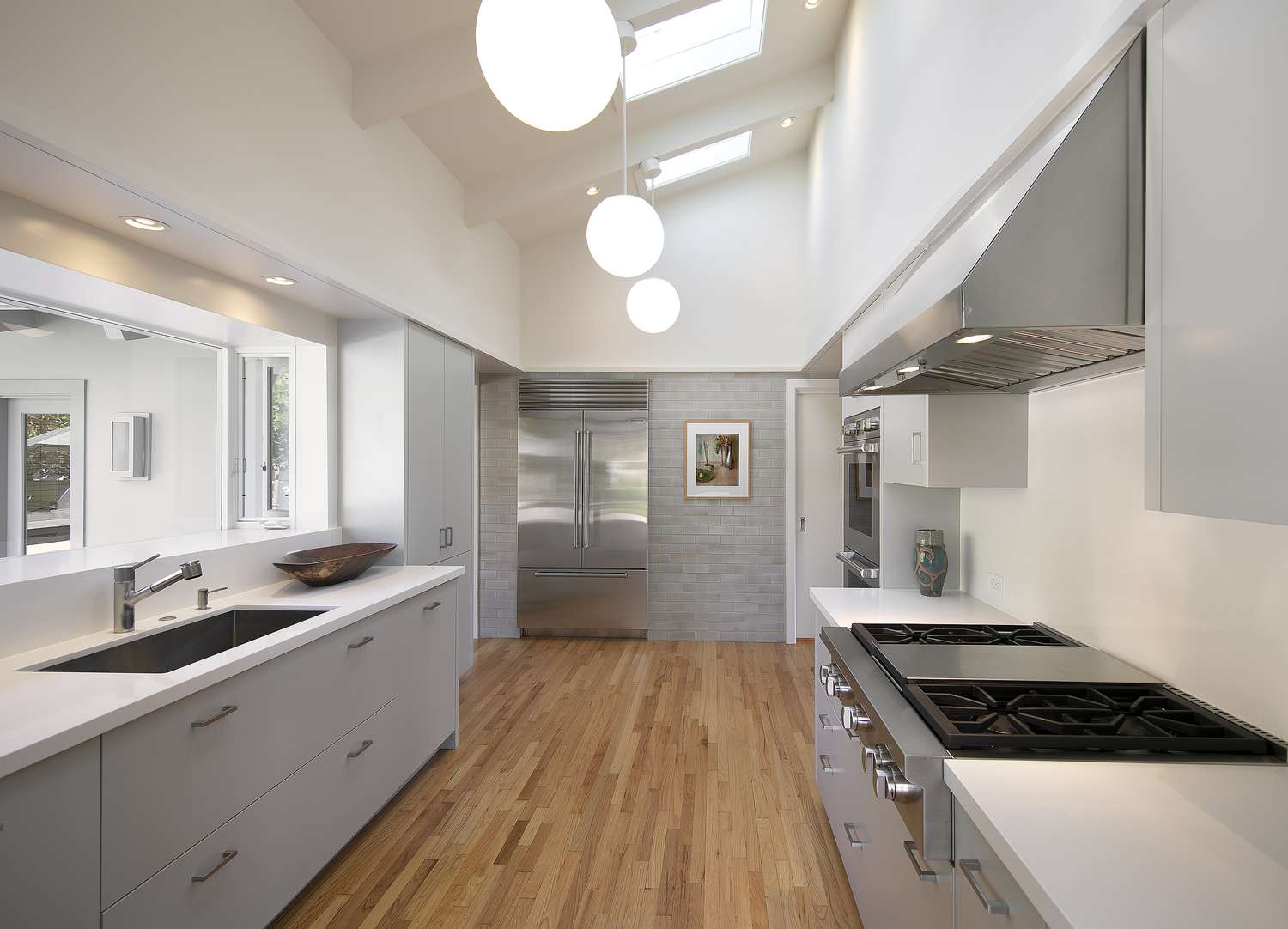 gray midcentury modern kitchen