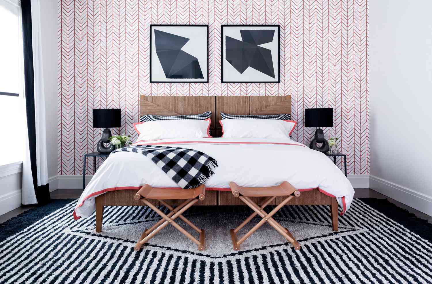 Rote Schlafzimmer Akzent Wallpaper Ideen