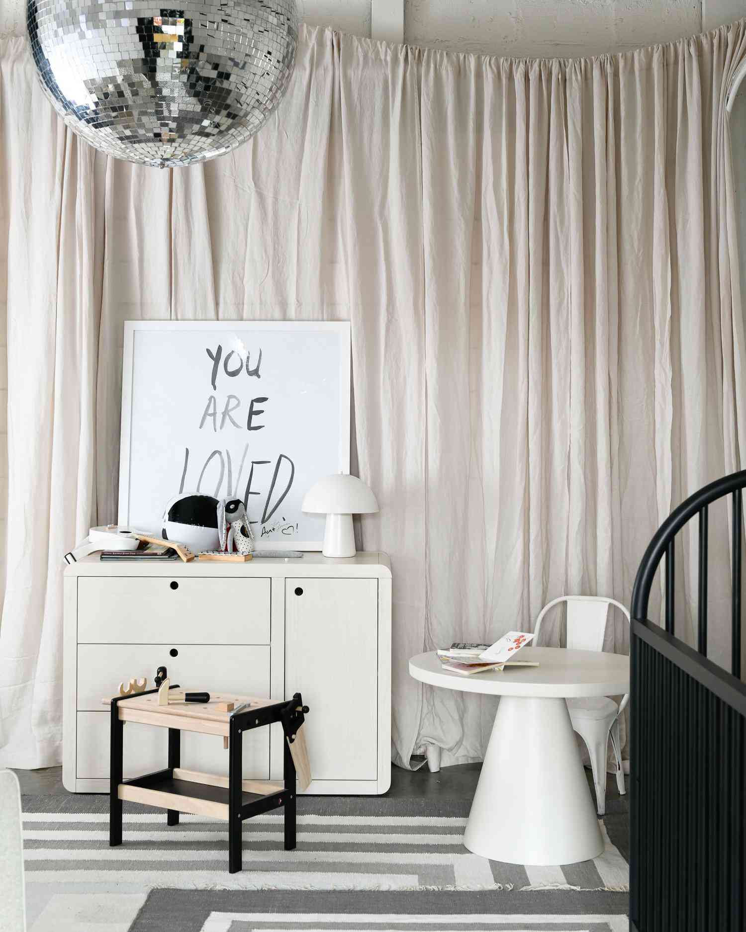 black-and-white child's rooms that aren't childish