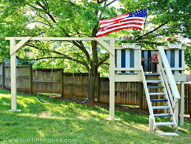 diy swingset playhouse