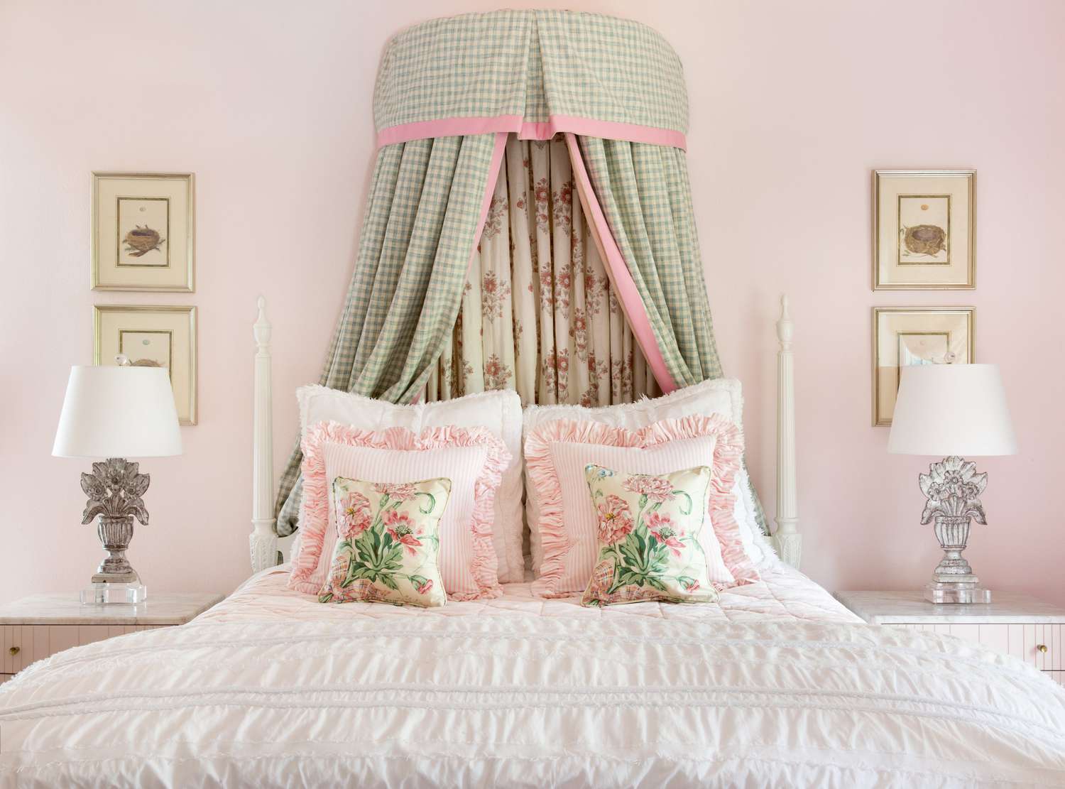 decorating with a wall-mounted canopy over the bed